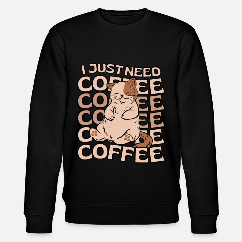 Café chat kawaii Cat Cafe - Sweat bio CHANGER Stanley/Stella Unisexe - noir