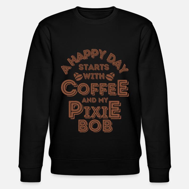 Pixie Bob Cat Coffee Cafe - Stanley/Stella CHANGER Unisex Organic Sweatshirt - black