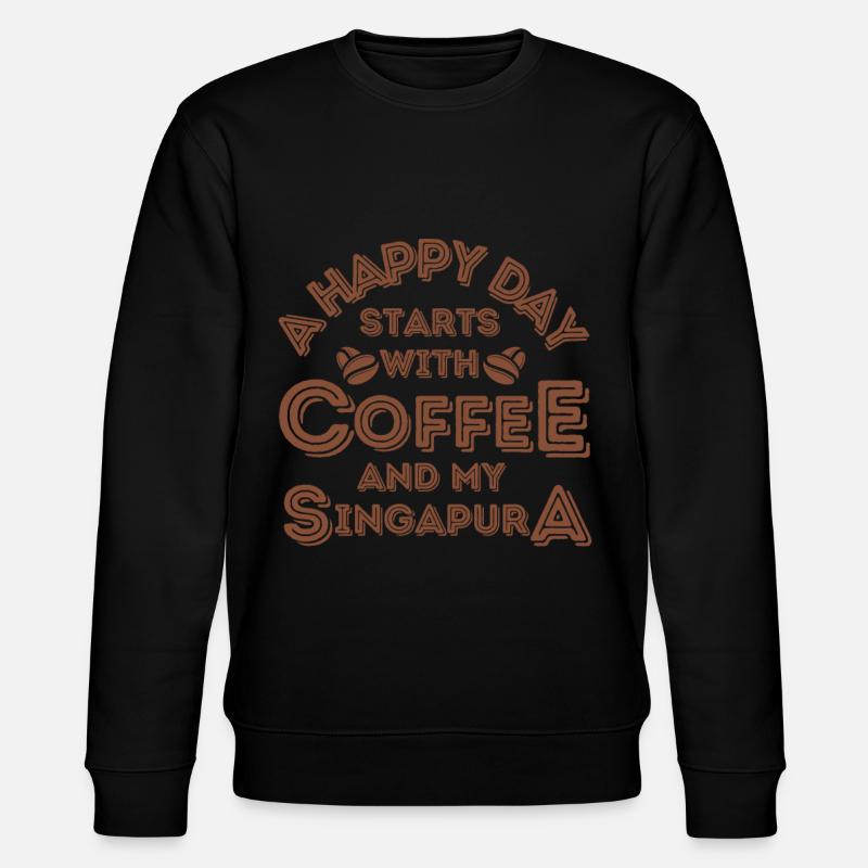 Singapura Katze Kaffee Cafe - Stanley/Stella Unisex Bio-Sweatshirt CHANGER  - Schwarz