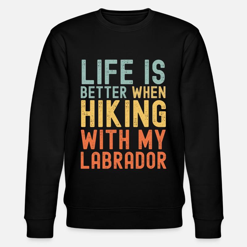 Labrador Wanderhund retro - Stanley/Stella Unisex Bio-Sweatshirt CHANGER - Schwarz