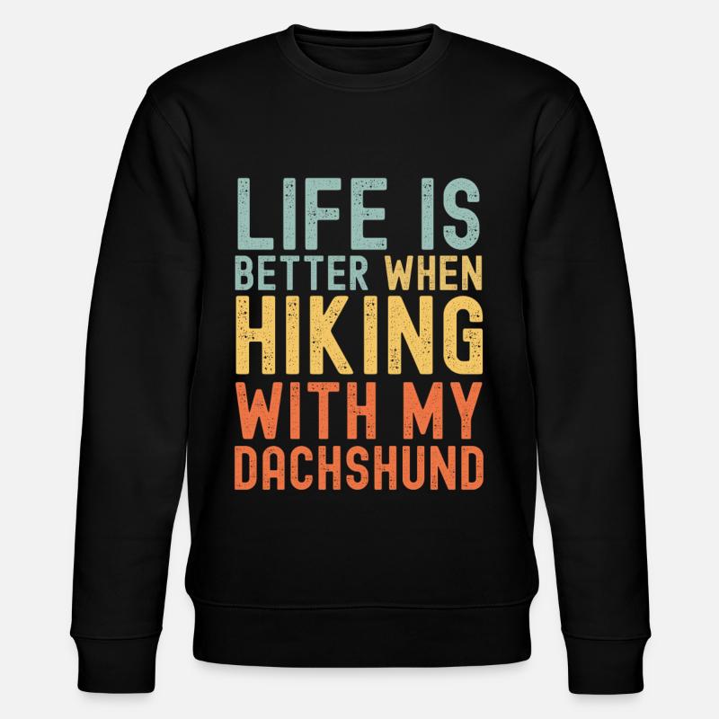 Dackel Wanderhund retro - Stanley/Stella Unisex Bio-Sweatshirt CHANGER  - Schwarz