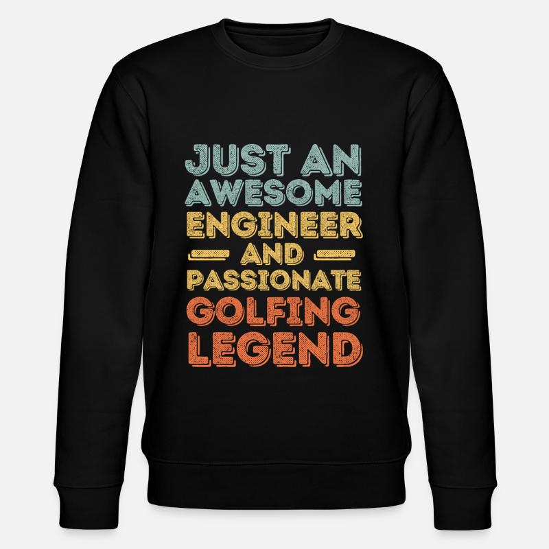 Engineer golfing retro - Stanley/Stella CHANGER Unisex Organic Sweatshirt - black
