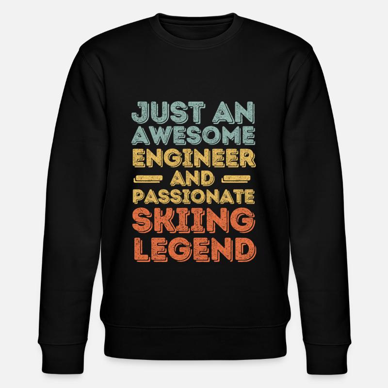 Engineer skiing retro - Stanley/Stella CHANGER Unisex Organic Sweatshirt - black