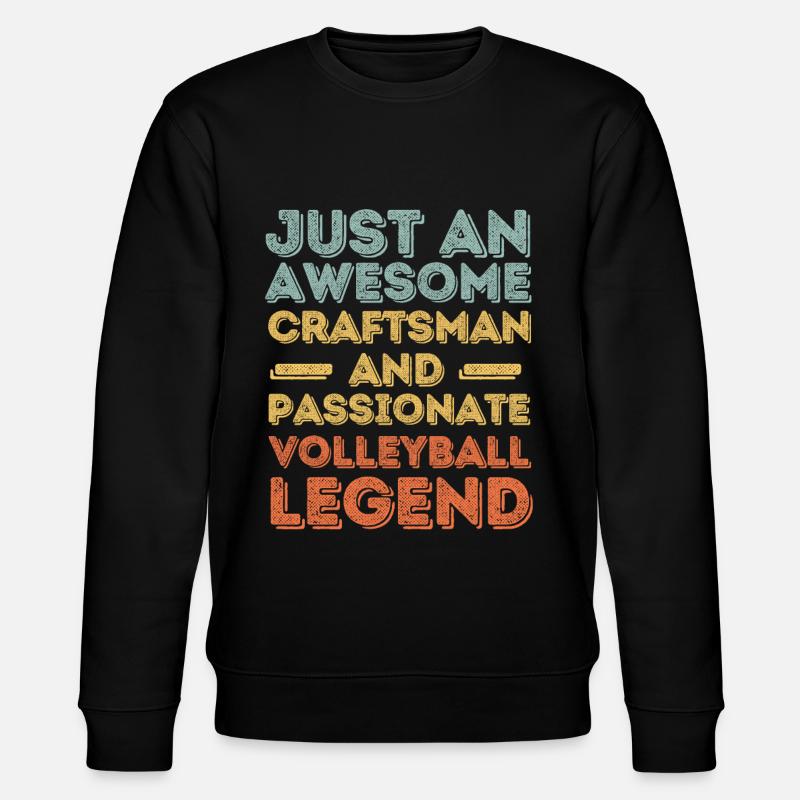 Handwerker Volleyball retro - Stanley/Stella Unisex Bio-Sweatshirt CHANGER  - Schwarz