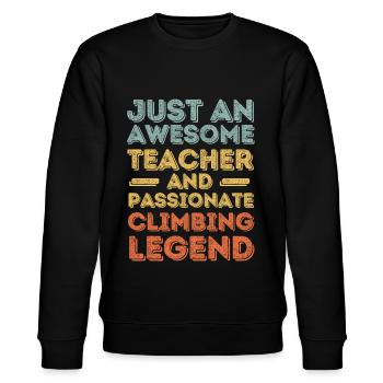 Lehrer Klettern retro - Stanley/Stella Unisex Bio-Sweatshirt CHANGER  - Schwarz - Vorne - Nik (191cm) & Marisol (170cm)