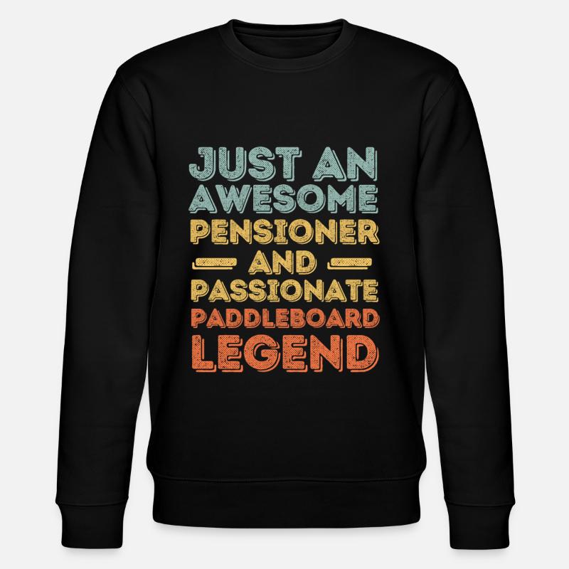 Rentner Paddleboard retro - Stanley/Stella Unisex Bio-Sweatshirt CHANGER  - Schwarz