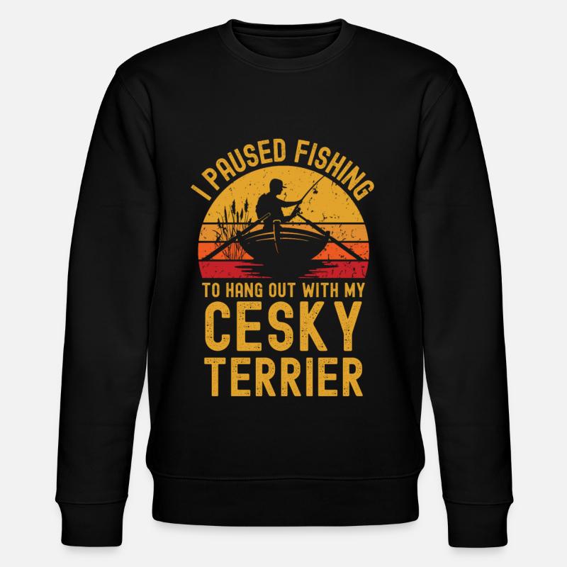 Pêche, pêche et Cesky Terrier - Sweat bio CHANGER Stanley/Stella Unisexe - noir