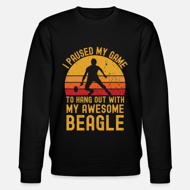Badminton und Beagle - Stanley/Stella Unisex Bio-Sweatshirt CHANGER  - Schwarz