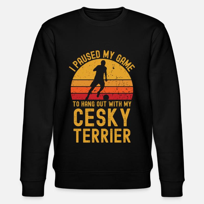 Fußball und Cesky-Terrier - Stanley/Stella Unisex Bio-Sweatshirt CHANGER - Schwarz