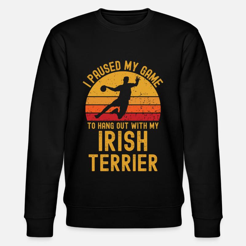 Handball und Irish-Terrier - Stanley/Stella Unisex Bio-Sweatshirt CHANGER  - Schwarz