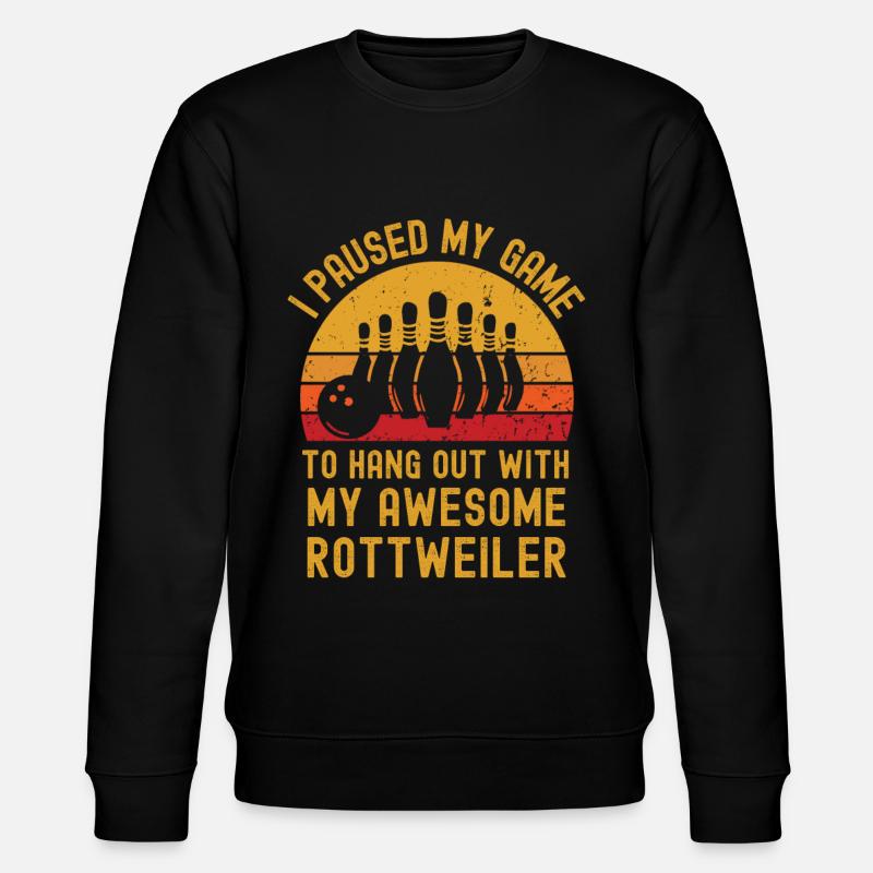 Bowling und Rottweiler - Stanley/Stella Unisex Bio-Sweatshirt CHANGER - Schwarz