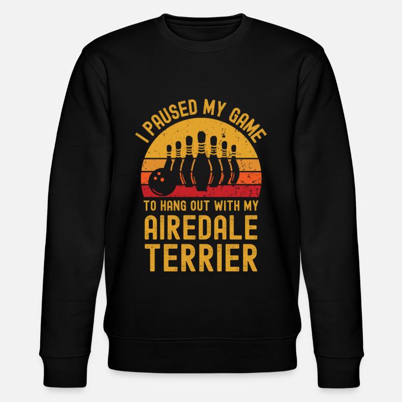 Bowling und Airedale-Terrier - Stanley/Stella Unisex Bio-Sweatshirt CHANGER - Schwarz