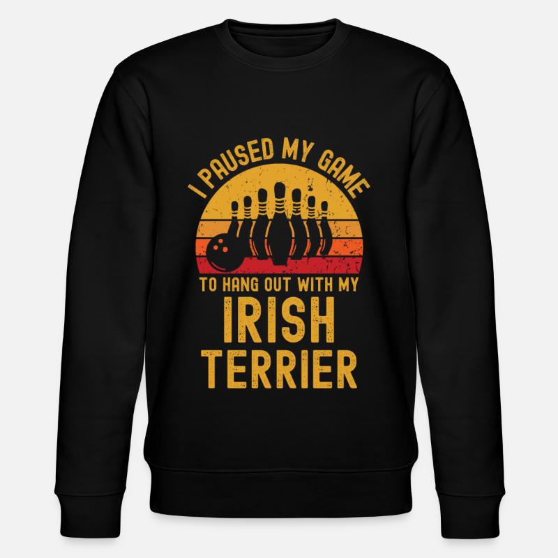 Bowling und Irish-Terrier - Stanley/Stella Unisex Bio-Sweatshirt CHANGER  - Schwarz