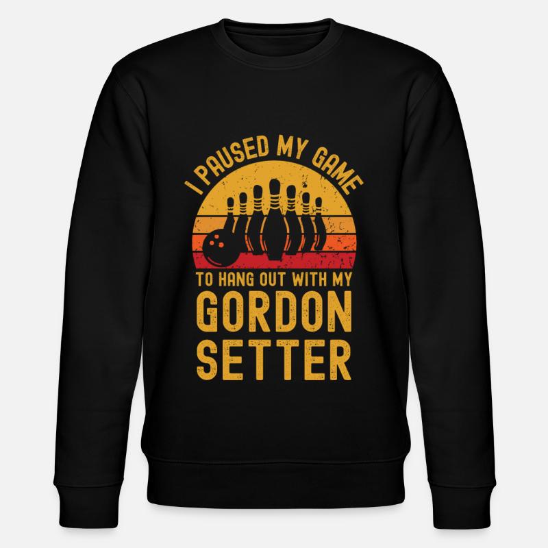 Bowling und Gordon-Setter - Stanley/Stella Unisex Bio-Sweatshirt CHANGER  - Schwarz