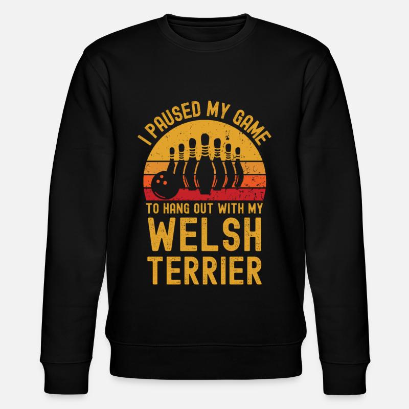 Bowling und Welsh-Terrier - Stanley/Stella Unisex Bio-Sweatshirt CHANGER  - Schwarz