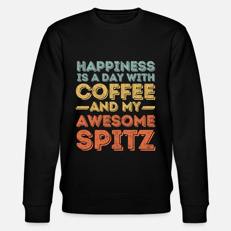 Spitz Kaffee Hund Cafe - Stanley/Stella Unisex Bio-Sweatshirt CHANGER  - Schwarz