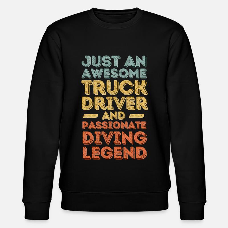 Chauffeur de camion plongeant rétro - Sweat bio CHANGER Stanley/Stella Unisexe - noir