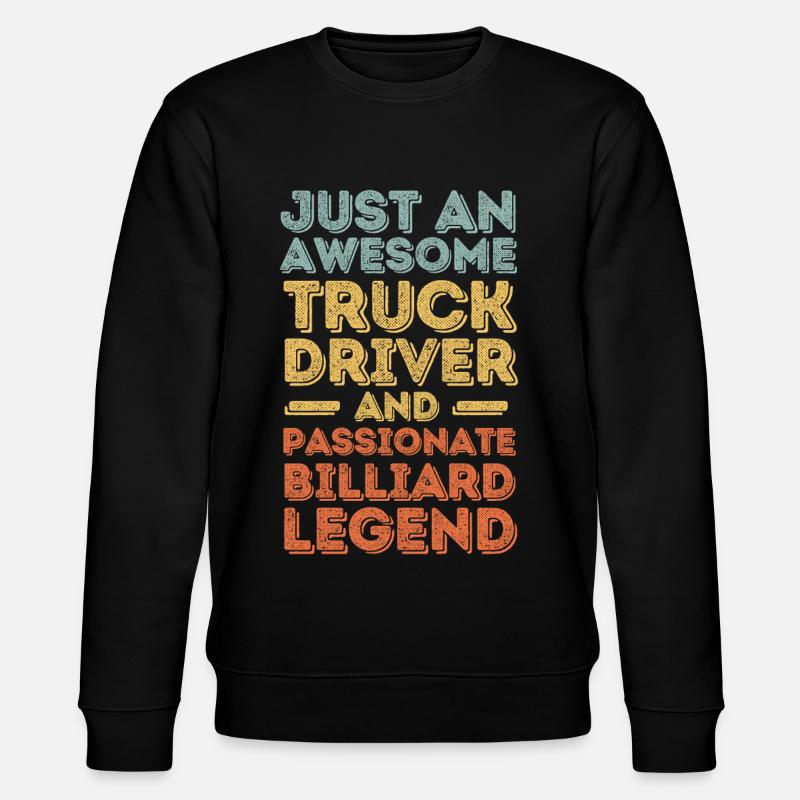 Camionneur billard rétro - Sweat bio CHANGER Stanley/Stella Unisexe - noir