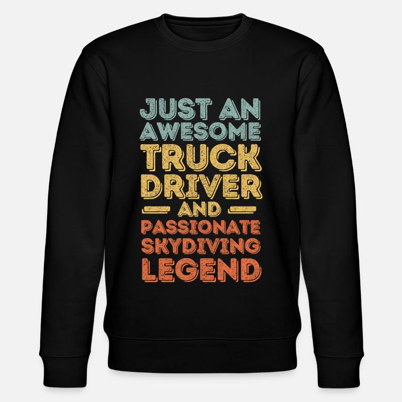 Chauffeur de camion parachutisme rétro - Sweat bio CHANGER Stanley/Stella Unisexe - noir