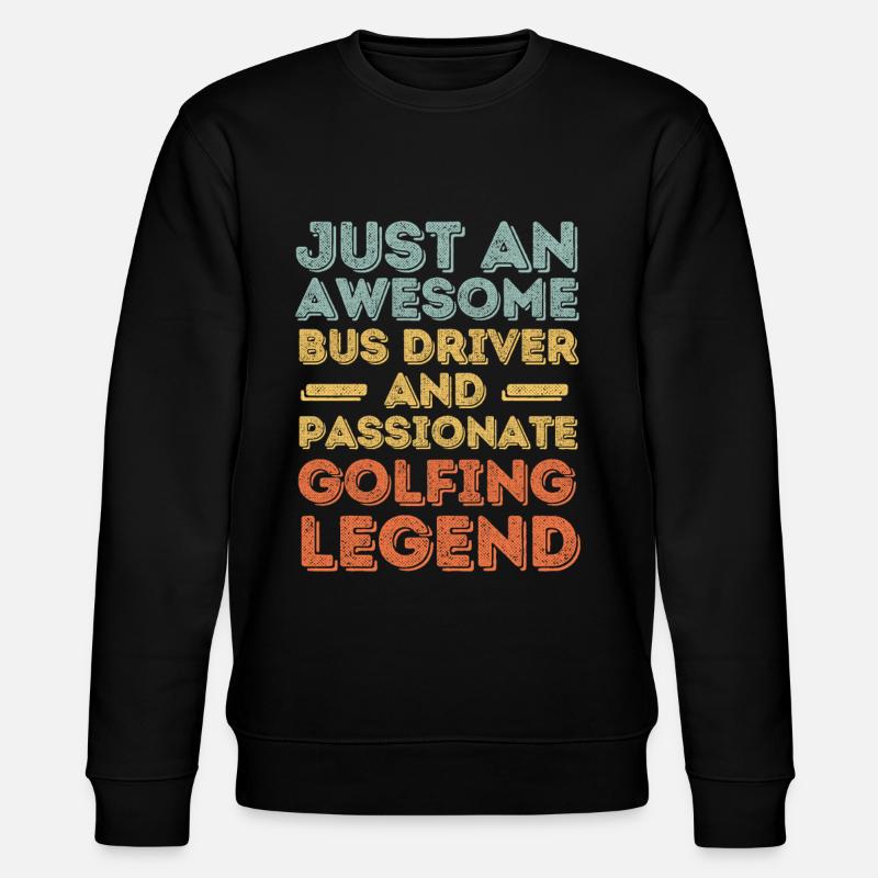 Busfahrer Golfen retro - Stanley/Stella Unisex Bio-Sweatshirt CHANGER  - Schwarz