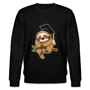 Abschluss Schlafen Faultier Uni Master Bachelor - Stanley/Stella Unisex Bio-Sweatshirt CHANGER  - Schwarz - Vorne - Nik (191cm) & Marisol (170cm)