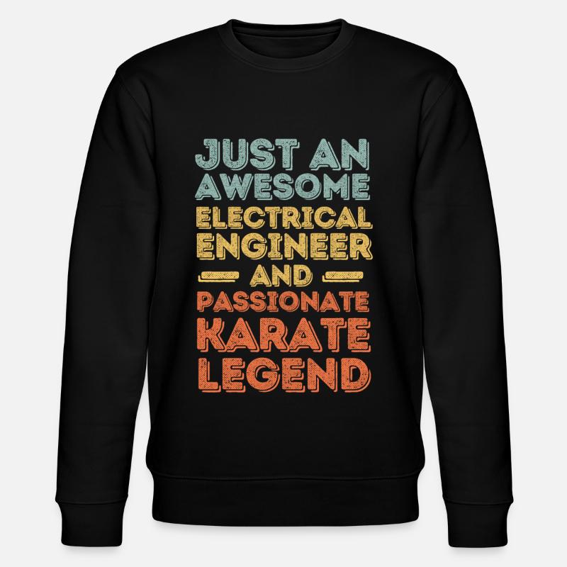 Electrical Engineer Karate retro - Stanley/Stella CHANGER Unisex Organic Sweatshirt - black