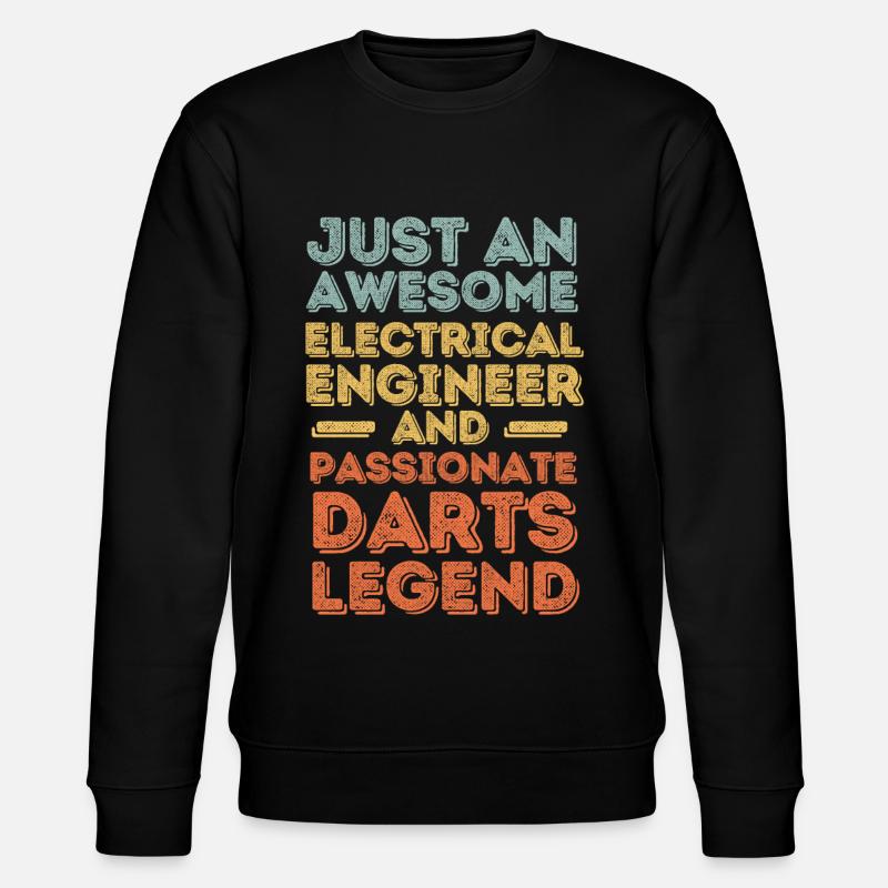 Electrical Engineer Darts retro - Stanley/Stella CHANGER Unisex Organic Sweatshirt - black