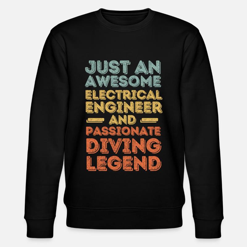 Elektroingenieur Tauchen retro - Stanley/Stella Unisex Bio-Sweatshirt CHANGER  - Schwarz