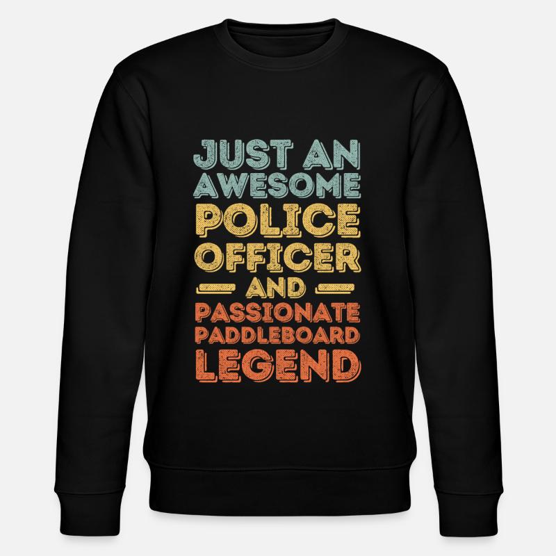 Polizist Paddleboard retro - Stanley/Stella Unisex Bio-Sweatshirt CHANGER  - Schwarz