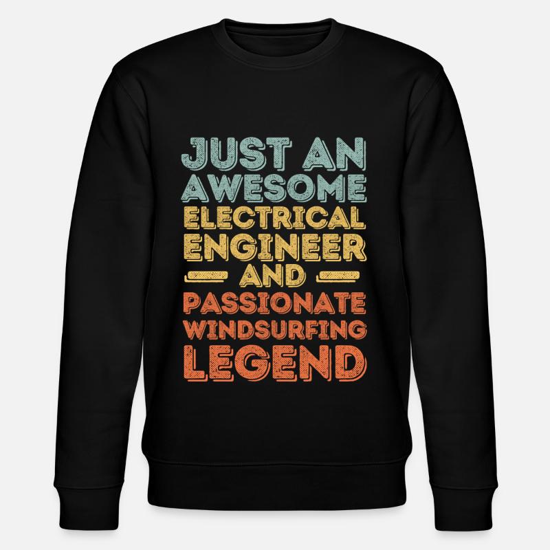 Electrical engineer windsurfing retro - Stanley/Stella CHANGER Unisex Organic Sweatshirt - black