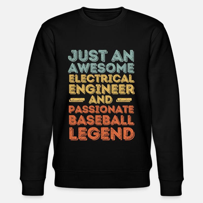 Electrical engineer baseball retro - Stanley/Stella CHANGER Unisex Organic Sweatshirt - black