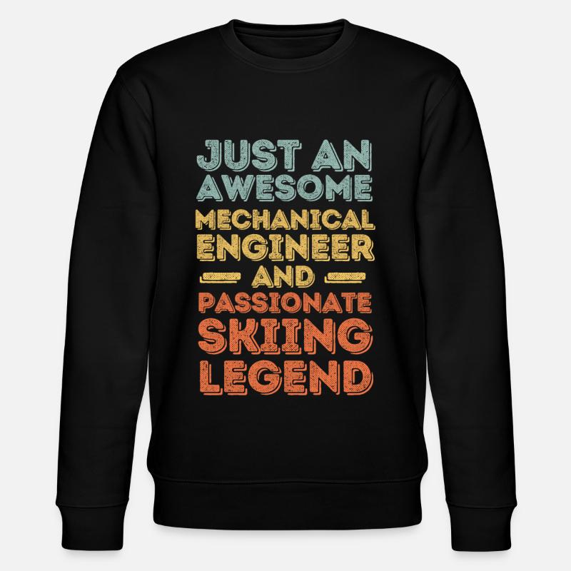 Mechanical Engineer Ski retro - Stanley/Stella CHANGER Unisex Organic Sweatshirt - black