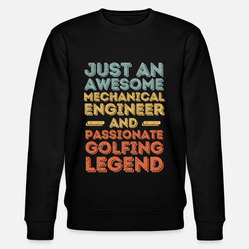 Mechanical Engineer Golfing retro - Stanley/Stella CHANGER Unisex Organic Sweatshirt - black