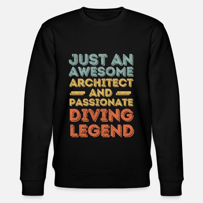Architekt Tauchen retro - Stanley/Stella Unisex Bio-Sweatshirt CHANGER  - Schwarz