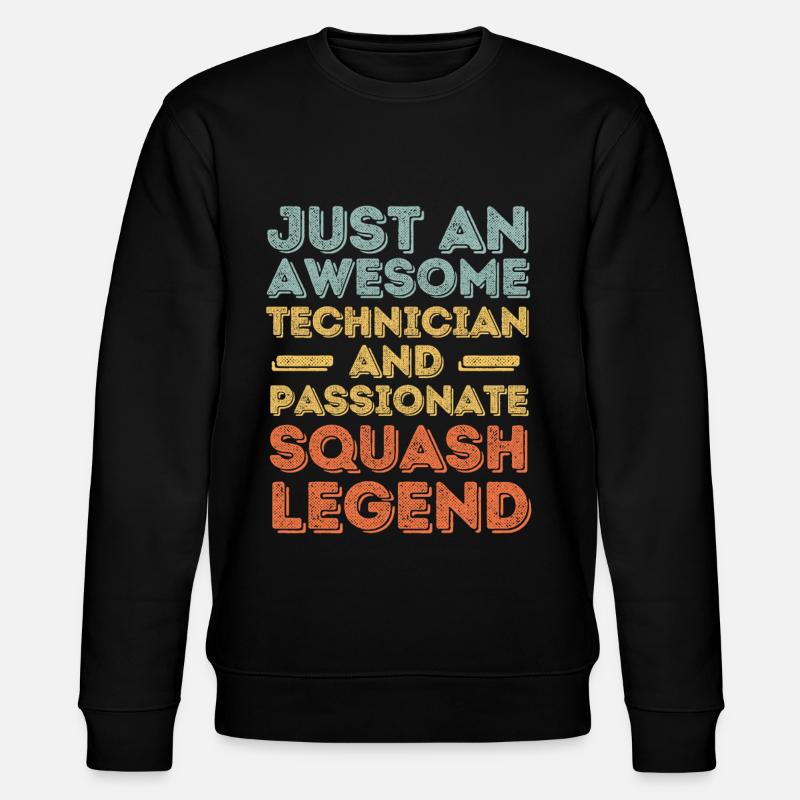 Technicien Squash rétro - Sweat bio CHANGER Stanley/Stella Unisexe - noir