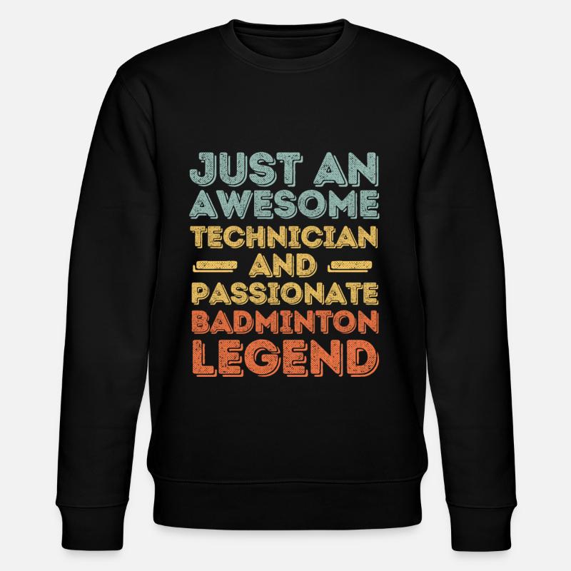 Techniker Badminton retro - Stanley/Stella Unisex Bio-Sweatshirt CHANGER  - Schwarz