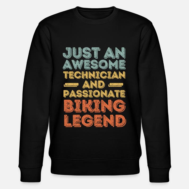 Techniker Radfahren retro - Stanley/Stella Unisex Bio-Sweatshirt CHANGER  - Schwarz