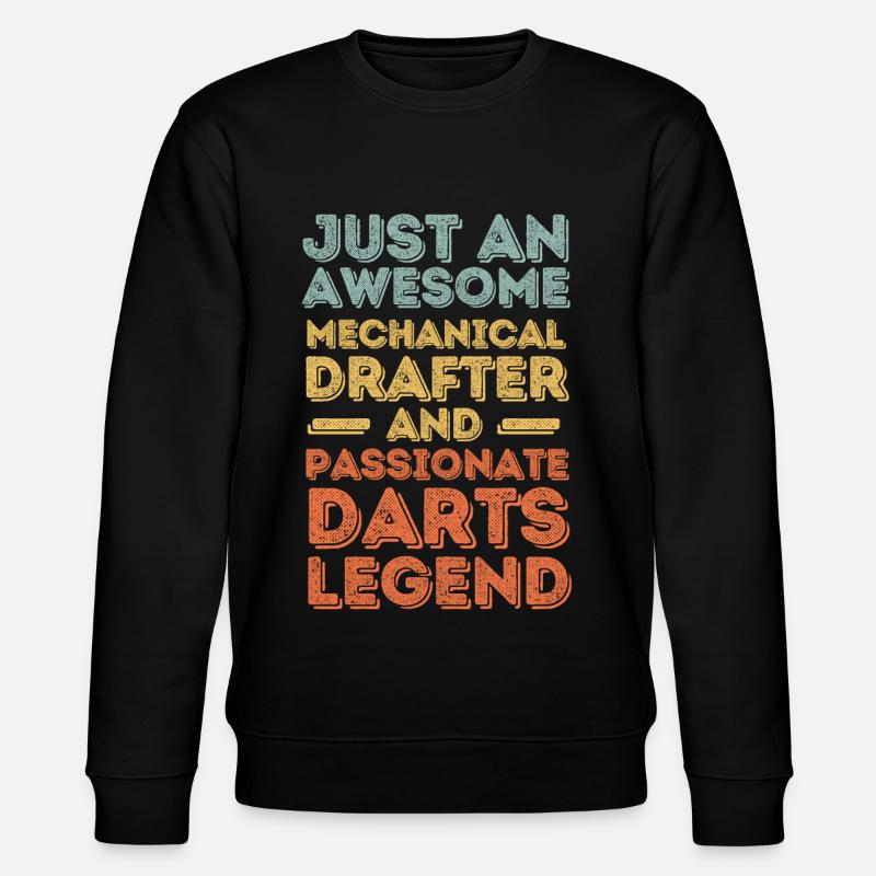 Technischer-Zeichner Darts retro - Stanley/Stella Unisex Bio-Sweatshirt CHANGER  - Schwarz