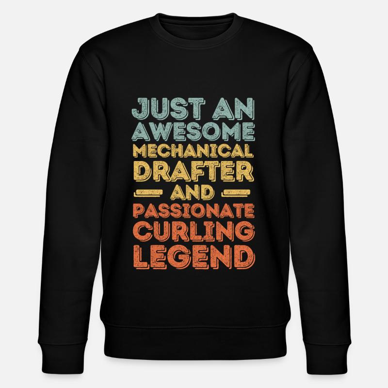Technical draughtsman curling retro - Stanley/Stella CHANGER Unisex Organic Sweatshirt - black