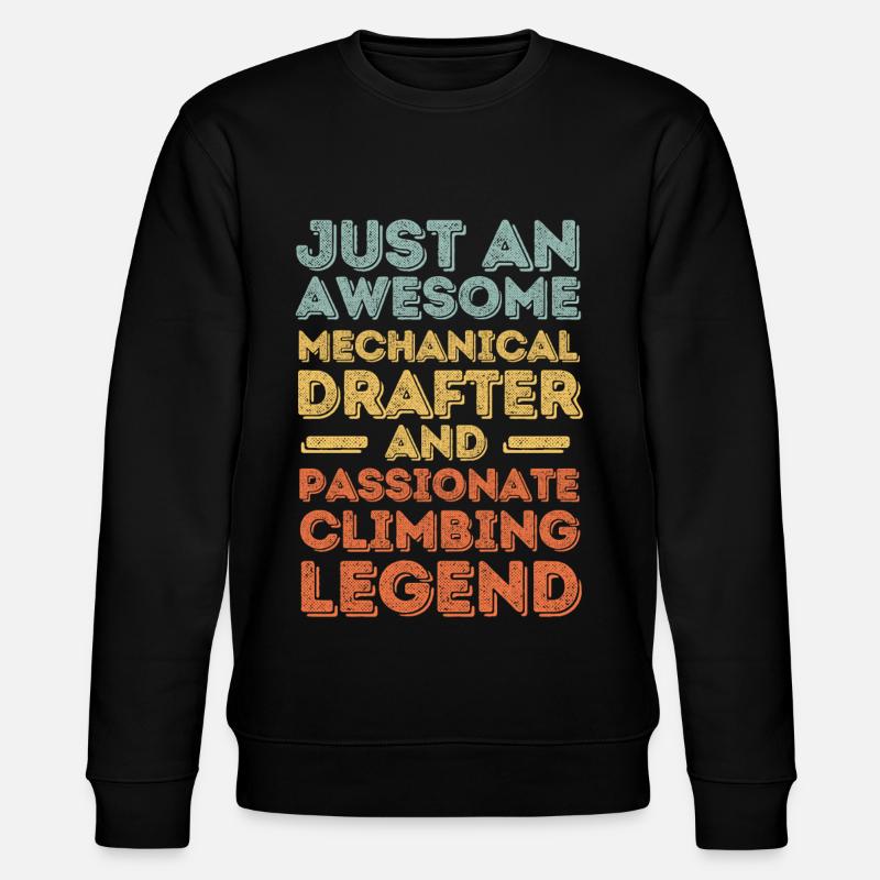 Dessinateur technique escalade rétro - Sweat bio CHANGER Stanley/Stella Unisexe - noir