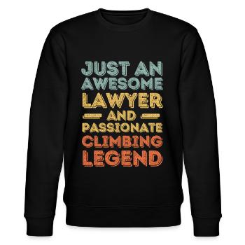 Anwalt Klettern retro - Stanley/Stella Unisex Bio-Sweatshirt CHANGER  - Schwarz - Vorne - Nik (191cm) & Marisol (170cm)