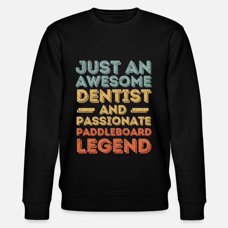 Zahnarzt Paddleboard retro - Stanley/Stella Unisex Bio-Sweatshirt CHANGER  - Schwarz
