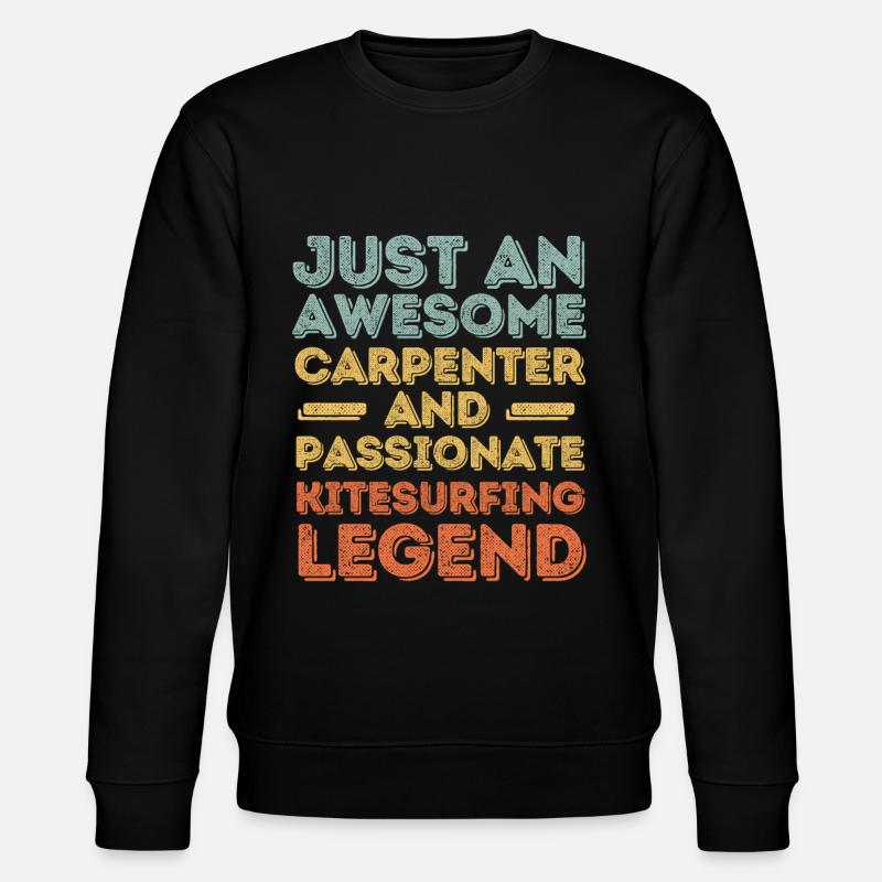 Zimmermann Kitesurfen retro - Stanley/Stella Unisex Bio-Sweatshirt CHANGER  - Schwarz