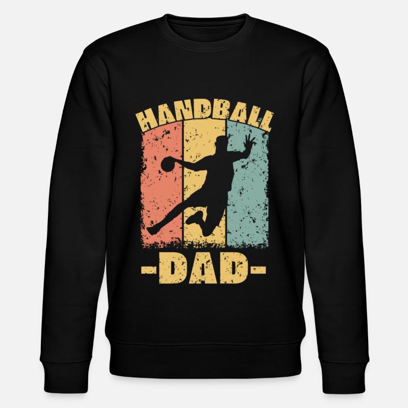 Handball Papa retro - Stanley/Stella Unisex Bio-Sweatshirt CHANGER  - Schwarz