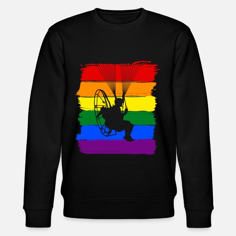 Paramotoring LGBTQ Pride - Stanley/Stella CHANGER Unisex Organic Sweatshirt - black