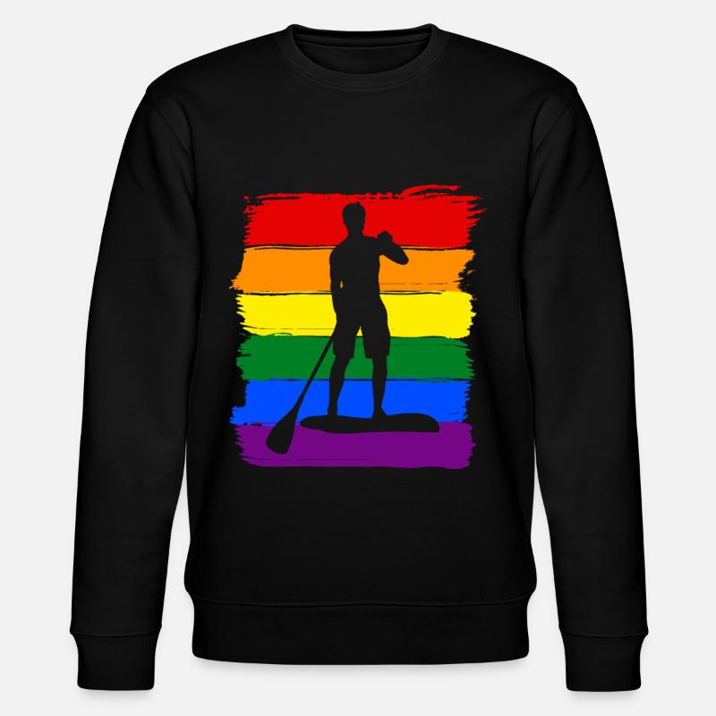 Paddleboard LGBT Pride - Stanley/Stella Unisex Bio-Sweatshirt CHANGER  - Schwarz