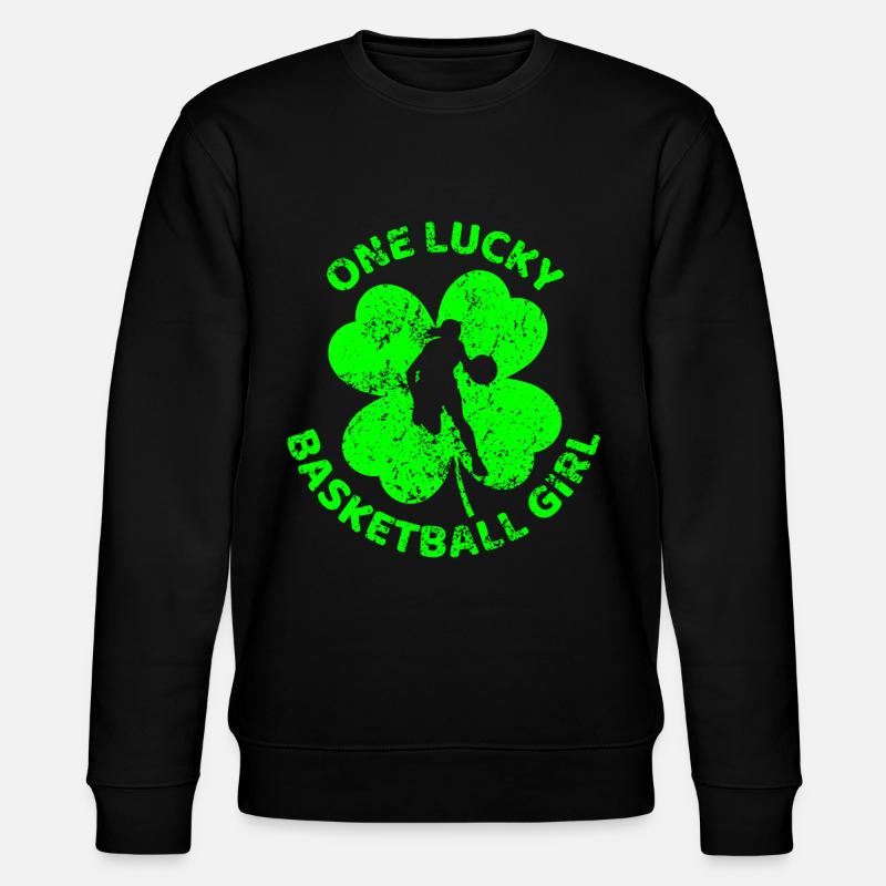 Basketball St. Patrick's Day Kleeblatt - Stanley/Stella Unisex Bio-Sweatshirt CHANGER - Schwarz