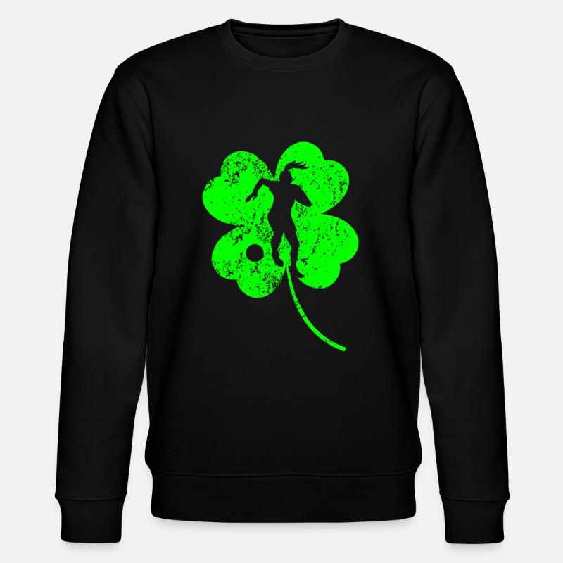 Fußball St. Patrick's Day Kleeblatt - Stanley/Stella Unisex Bio-Sweatshirt CHANGER  - Schwarz