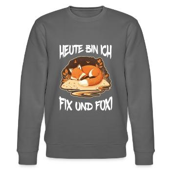 Fix und Foxi Fuchs Spruch Schlafshirt Kuscheln - Stanley/Stella Unisex Bio-Sweatshirt CHANGER  - Burgunderrot - Vorne - Nik (191cm) & Marisol (170cm)