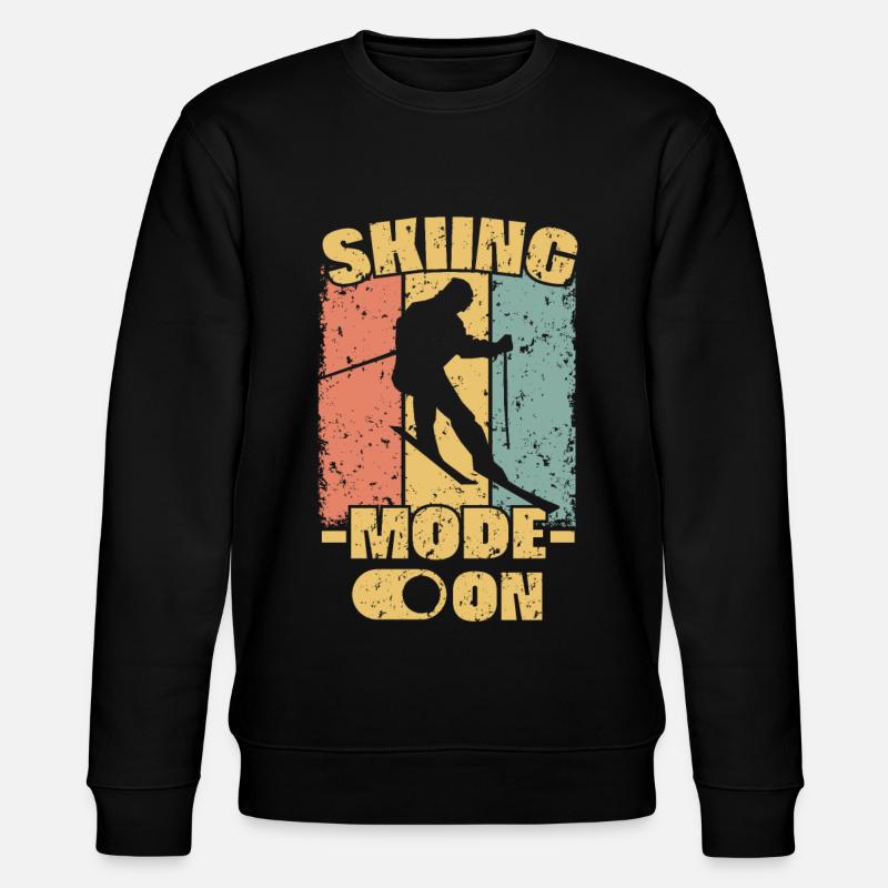 Skifahren retro - Stanley/Stella Unisex Bio-Sweatshirt CHANGER  - Schwarz